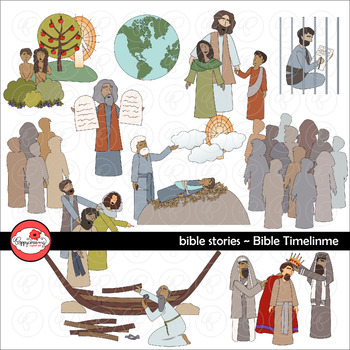 Preview of Bible Stories: Bible Timeline Clipart Set by Poppydreamz