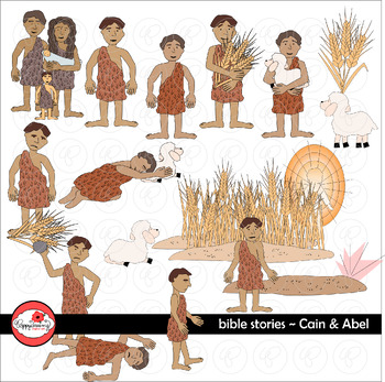 Preview of Bible Stories: Cain and Abel Bible Story Clipart Set by Poppydreamz