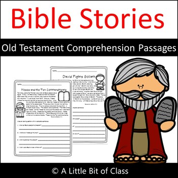 Preview of Bible Stories Comprehension Passages Old Testament 