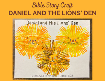 Preview of Bible Stories, Daniel in the Lions Den, Bible Story Craft, Children's Church