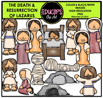 Preview of Bible Stories - Death & Resurrection Of Lazarus Clip Art Bundle {Educlips}