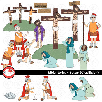 Preview of Bible Stories: Easter - Crucifixion Clipart Set by Poppydreamz Sunday School