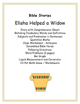 Elisha And The Widow's Oil Worksheet