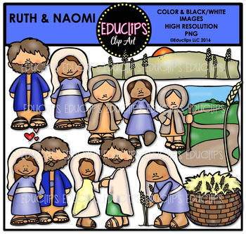 Preview of Bible Stories - Ruth & Naomi Clip Art Bundle {Educlips Clipart}
