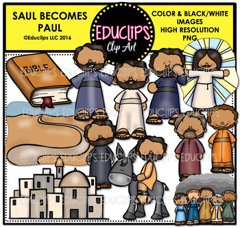 Preview of Bible Stories - Saul Becomes Paul Clip Art Bundle {Educlips Clipart}