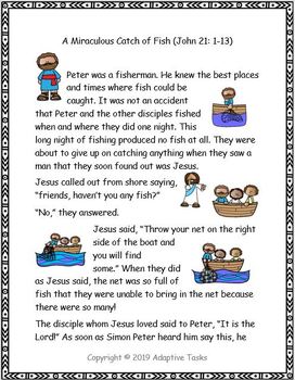 Bible Story A Miraculous Catch of Fish by Adaptive Tasks