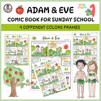 Preview of Bible Story Adam and Eve comic - Sunday School - Special Need friendly