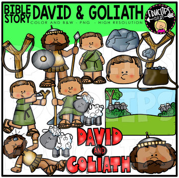 Preview of Bible Story - David and Goliath Clip Art Set {Educlips Clipart}