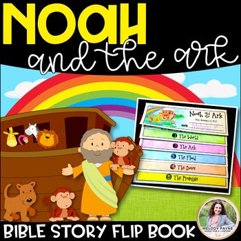 Preview of Bible Story Flip Book: Noah's Ark {Print, Fold, Staple, Done}