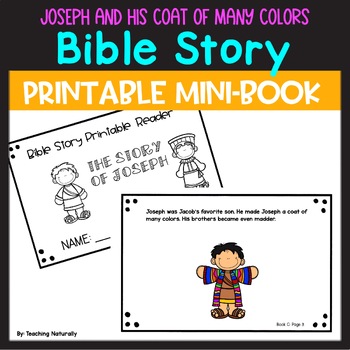 Preview of Joseph and his coat of many colors Bible Story Printable Mini-Book Reader