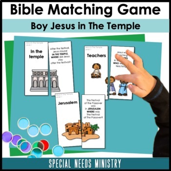 Bible Story Matching Game for Boy Jesus in The Temple by The Adapted Word
