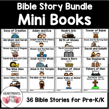 Preview of Bible Story Mini Books Bundle, Bible Story Emergent Readers