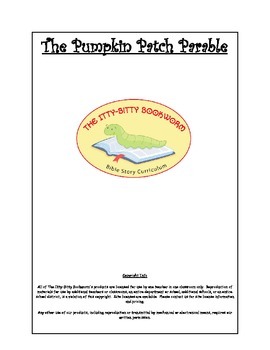 Preview of Bible Story Mini-Unit:  The Pumpkin Patch Parable