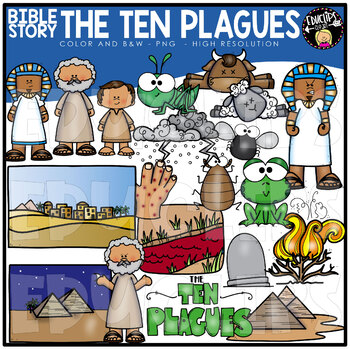Preview of Bible Story - The Ten Plagues Clip Art Set {Educlips Clipart}