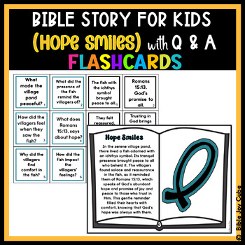 Preview of Bible Story for Kids with Questions & Answers Flashcards (Hope Smiles)
