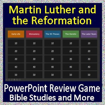 Preview of Bible Study Easy Learning Martin Luther/Reformation Review Game | Google