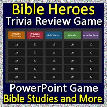 Preview of Bible Heroes Game Quiz for PowerPoint or as Google Slides