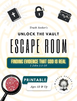 Preview of Bible Study Escape Room Game | 1 John 1 |  Finding Evidence that God is Real