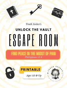 Preview of Bible Study Escape Room Game | Philippians 3-4 | Fun Escape Room Printable Kit