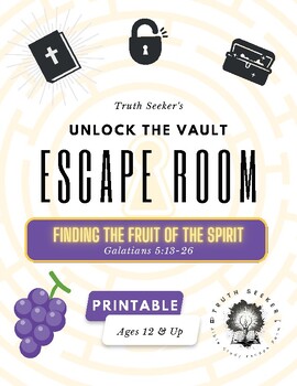 Preview of Bible Study Escape Room Game | The Fruit of the Holy Spirit | Galatians 5