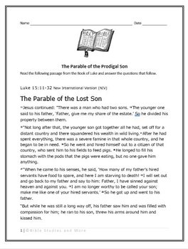 Bible Distance Learning - The Prodigal Son Bible Study Independent Work