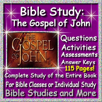 Preview of The Book of John Bible Study - The Gospel of John Printable & Google Classroom!