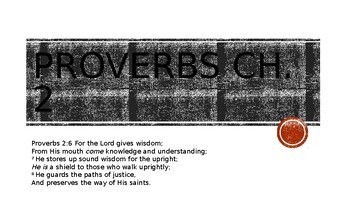 Preview of Bible Study for Teen: Proverbs Ch. 2