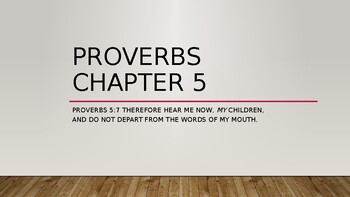 Preview of Bible Study for Teens: Proverbs Ch. 5