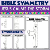 Bible Symmetry Coloring Worksheets | JESUS CALMS THE STORM