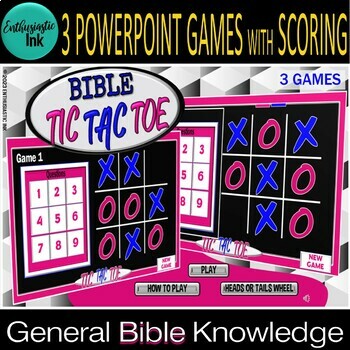 Preview of Bible TIC TAC TOE SUNDAY SCHOOL YOUTH LESSON POWERPOINT GAME