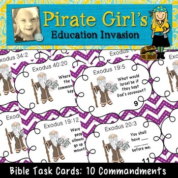 Preview of Bible Task Cards: 10 Commandments