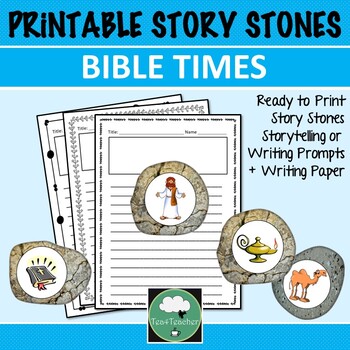 Preview of BIBLE STORY STONES Fun Storytelling and Writing Prompts Christian Activity