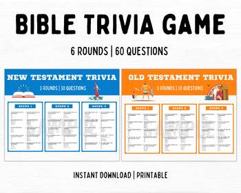 Preview of Bible Trivia, Bible Games, Christian Games, Bible Activities, Bible Lessons