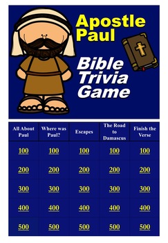 Preview of Bible Trivia Game - Apostle Paul's Life