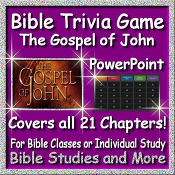 Preview of Bible Study Easy Learning - The Gospel of John Quiz -Upload as Google Slides!