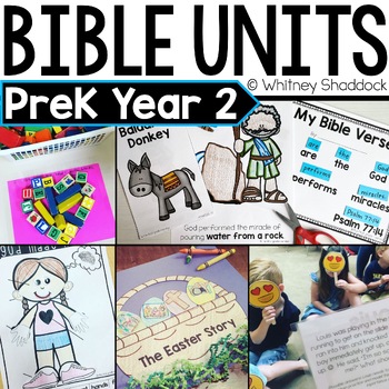 Preview of 9 Preschool Bible Curriculum Units & Sunday School Bible Lessons - Year 2
