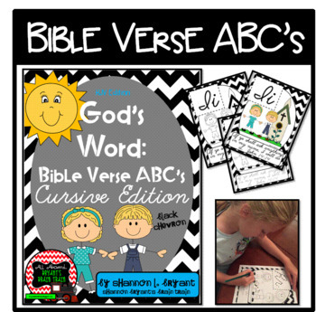 Preview of Bible Verse ABC's KJV (God's Word Black Chevron, Cursive Edition)