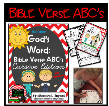 Preview of Bible Verse ABC's KJV (God's Word Red Chevron, Cursive Edition)