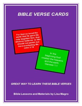 Preview of Bible Verse Cards (6 cards) - Great cards to Memorize! NKJV