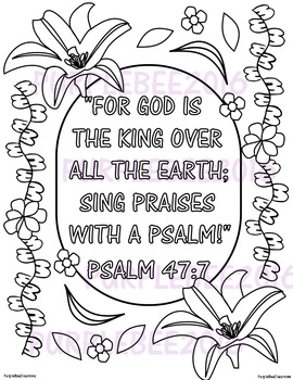 Bible Verse Coloring Page Psalm 47:7