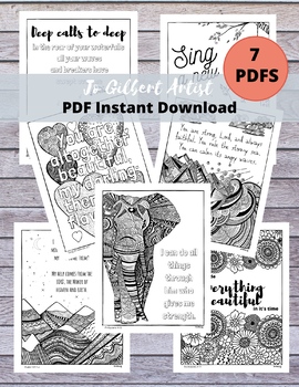 Preview of Bible Verse Coloring Pages / 7 PDFs / download and print