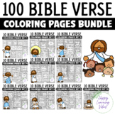 Bible Verse Coloring Pages Bundle - 100 Pages, Christian B