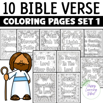 Preview of Bible Verse Coloring Pages Set 1, Christian Bible Study