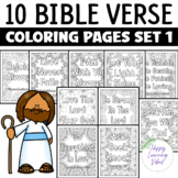 Bible Verse Coloring Pages Set 1, Christian Bible Study
