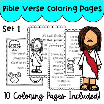 Bible Verse Coloring Pages Set 1: Memory Verse Practice! by Bugs and ...