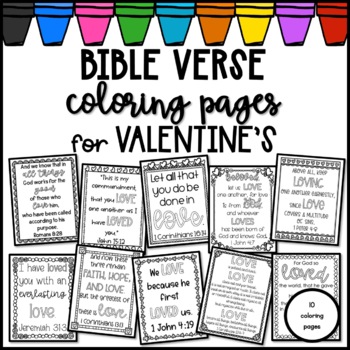 Bible Verse Coloring Pages for Valentine's Day by Teaching My Littles