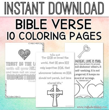 Bible Verse Coloring Worksheet, Bible Verse Coloring Printable | TpT