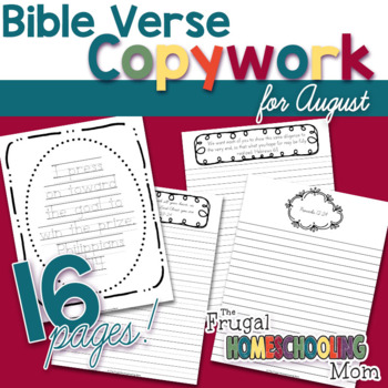 Preview of August Bible Verse Copywork: "Diligence" - Themed