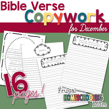 Preview of December Bible Verse Copywork: "The Birth of Jesus Christ" - Themed