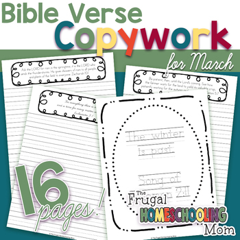 Preview of March Bible Verse Copywork: "Spring" - Themed